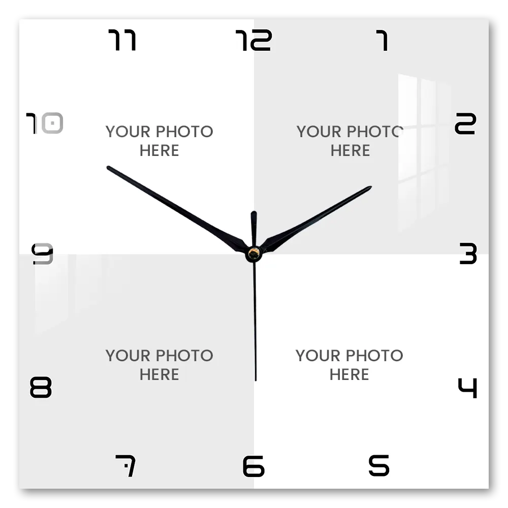 FAQs 14 Large Square Collage Acrylic Wall Clock 4 Photos