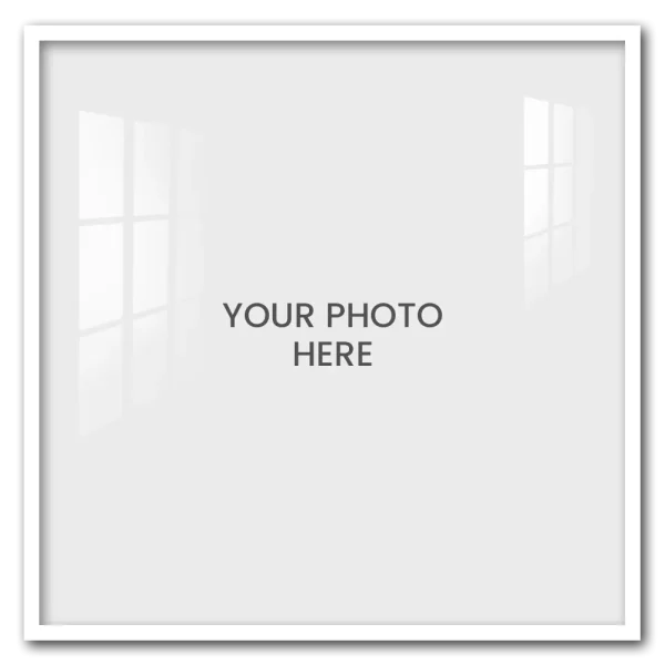 Large White framed Square Acrylic Photo