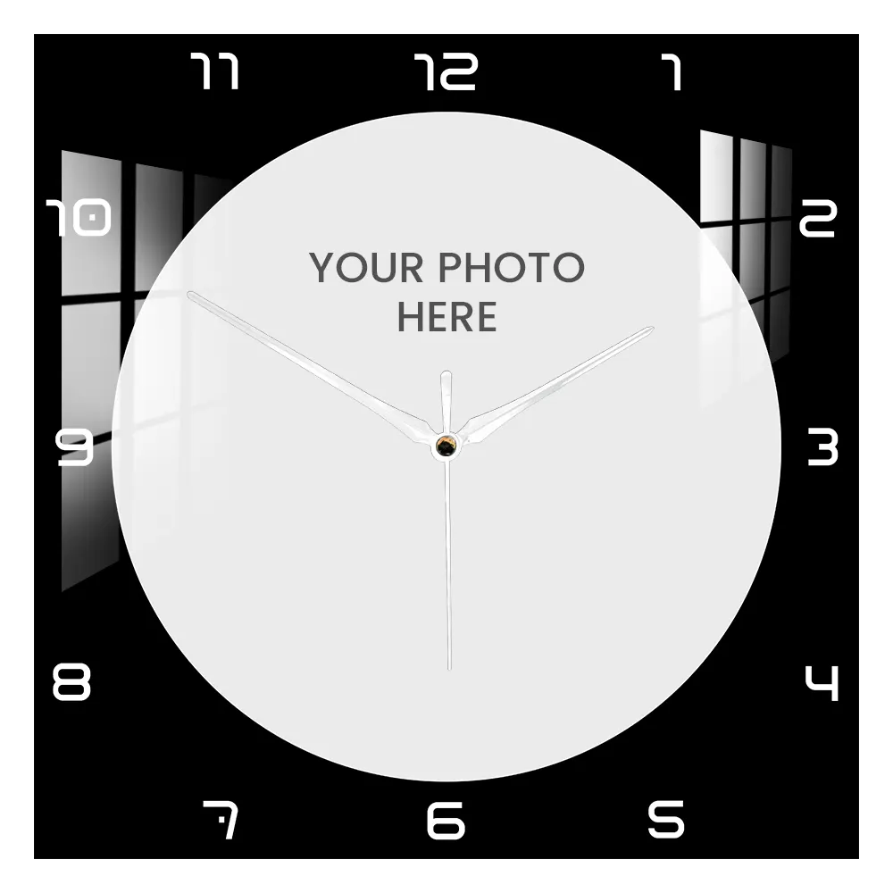 FAQs 10 Large Square Wall Clock Black Round Mask