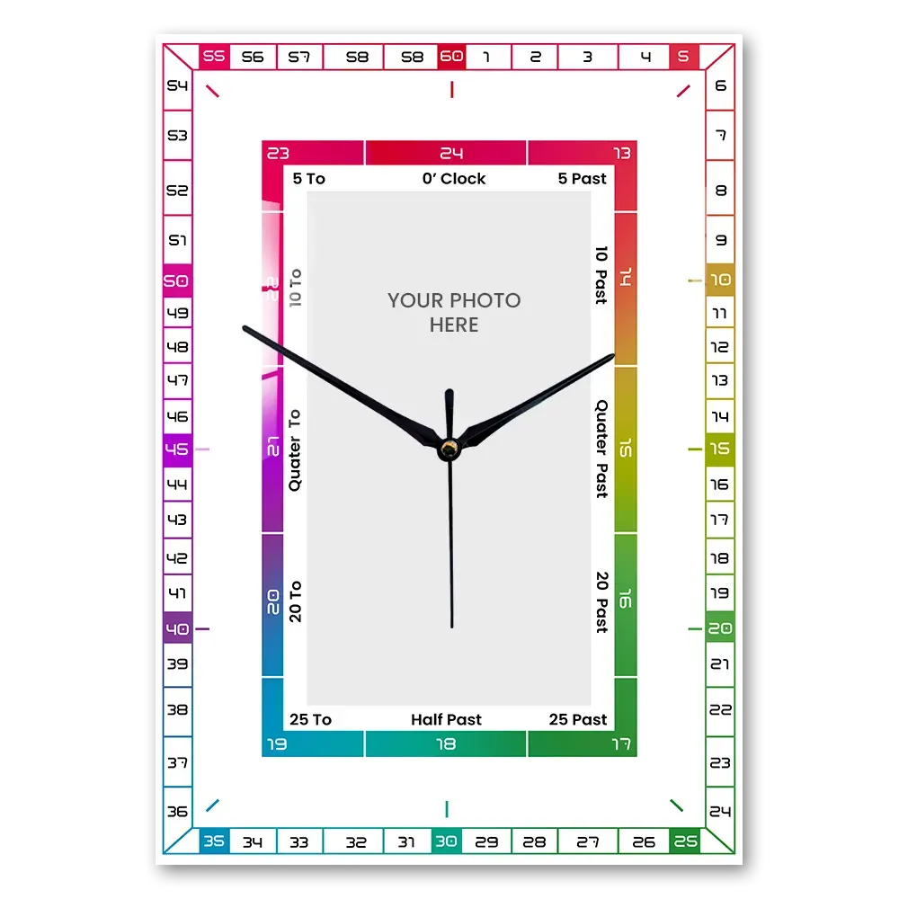 Way To Crafts 24 Portrait Time Learning Acrylic Table Top Clock - A5