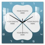 Medium Square Four Petals Acrylic Wall Clock