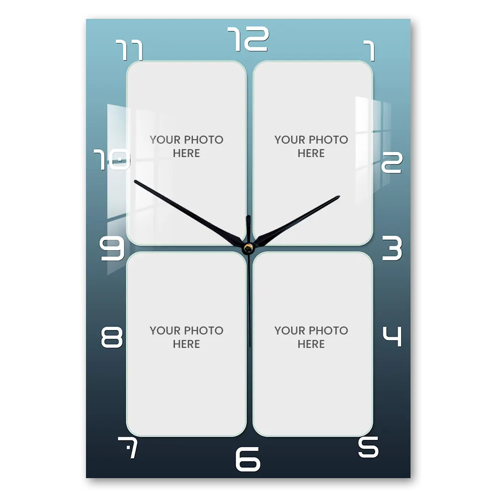 Way To Crafts 22 Portrait 4 Collage Acrylic Table Top Clock - A5