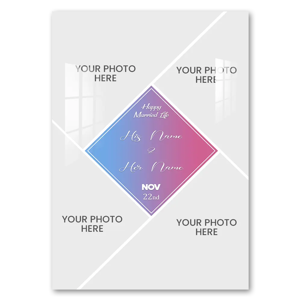 Way To Crafts 11 Portrait Four Collage Wedding Wall Frame - A4