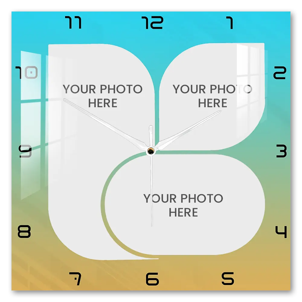 Way To Crafts 7 Large Square Trefoil Acrylic Wall Clock