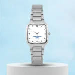 Photo Printed Square Silver Men's Watch