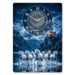 Lunar Valley Seven Horses Acrylic Wall Clock