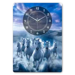 Ocean Breeze Galloping Seven Horses Acrylic Wall Clock