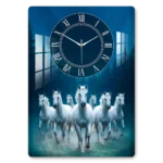 Midnight Gallop blue Seven Horse Acrylic Wall Clock