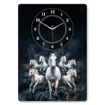 Shadow Smoke Seven Horses Acrylic Wall Clock