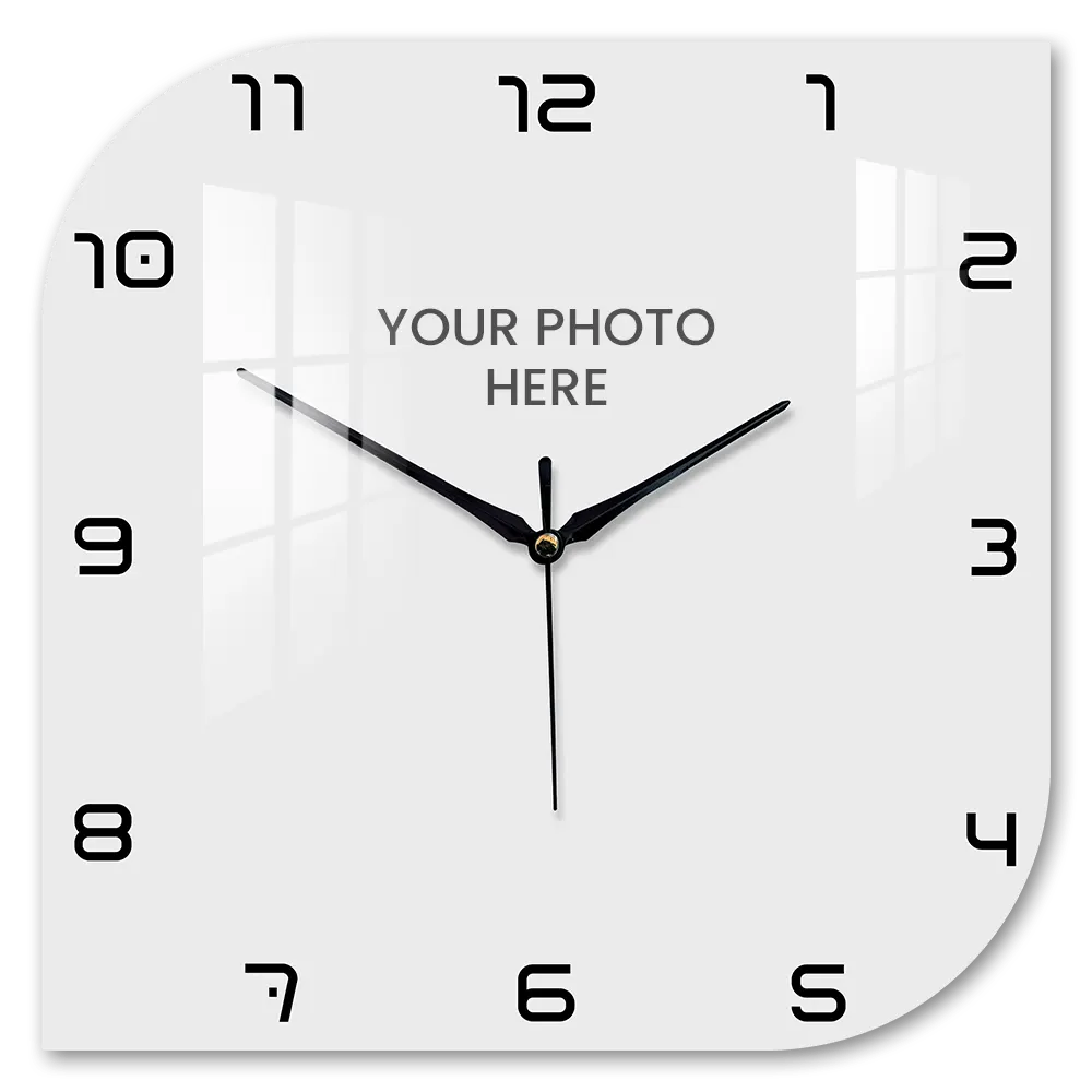 Leaf Shape Photo Printed Acrylic Wall Clock