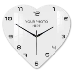 Heart Shape Photo Printed Acrylic Wall Clock