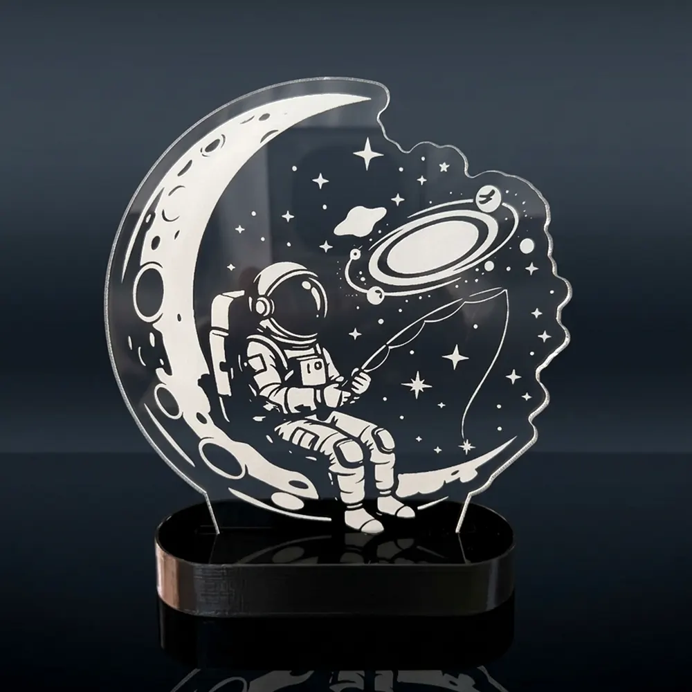 Space Explorer Engraved Acrylic Lamp