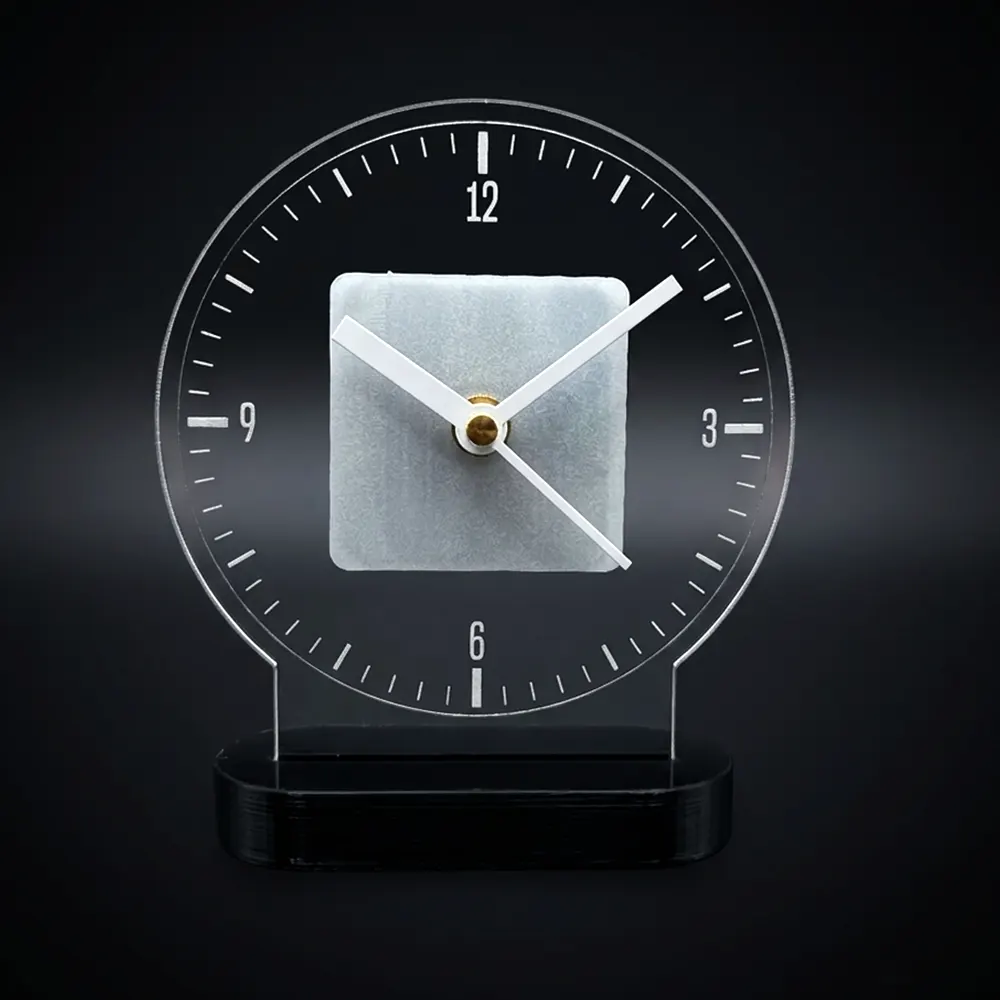 CrystalGlow Acrylic Table Clock