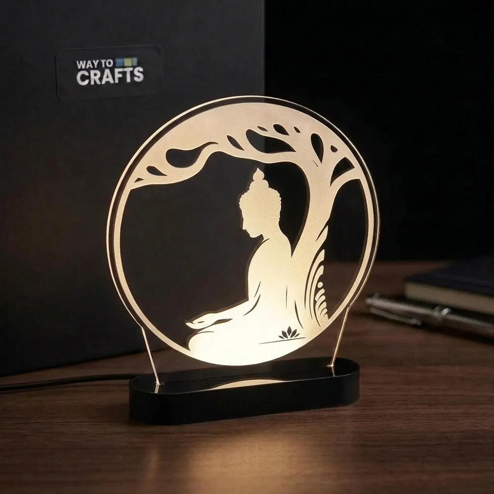 Way To Crafts 13 Buddha Under Tree Acrylic Night Lamp