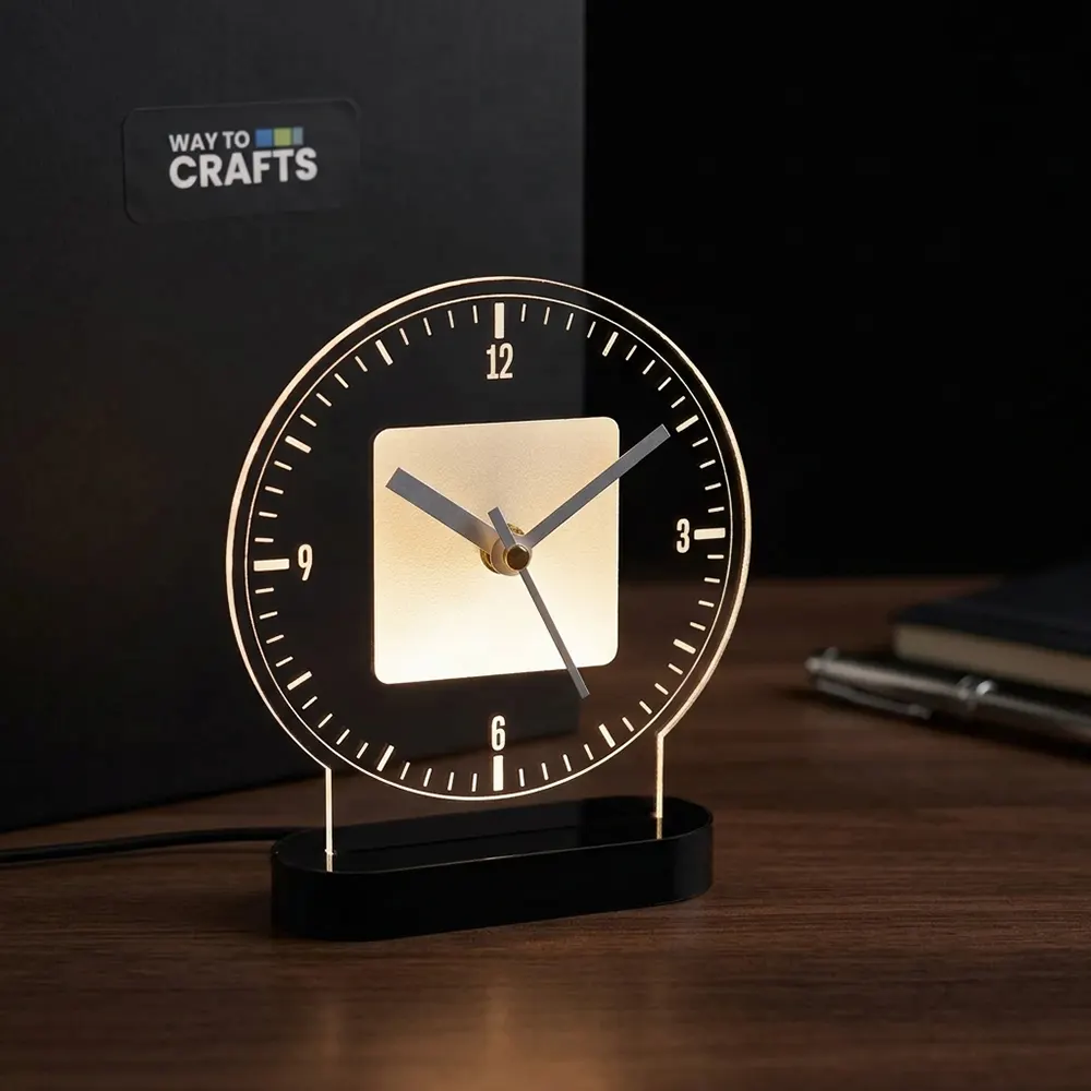 Way To Crafts 11 CrystalGlow Acrylic Table Clock