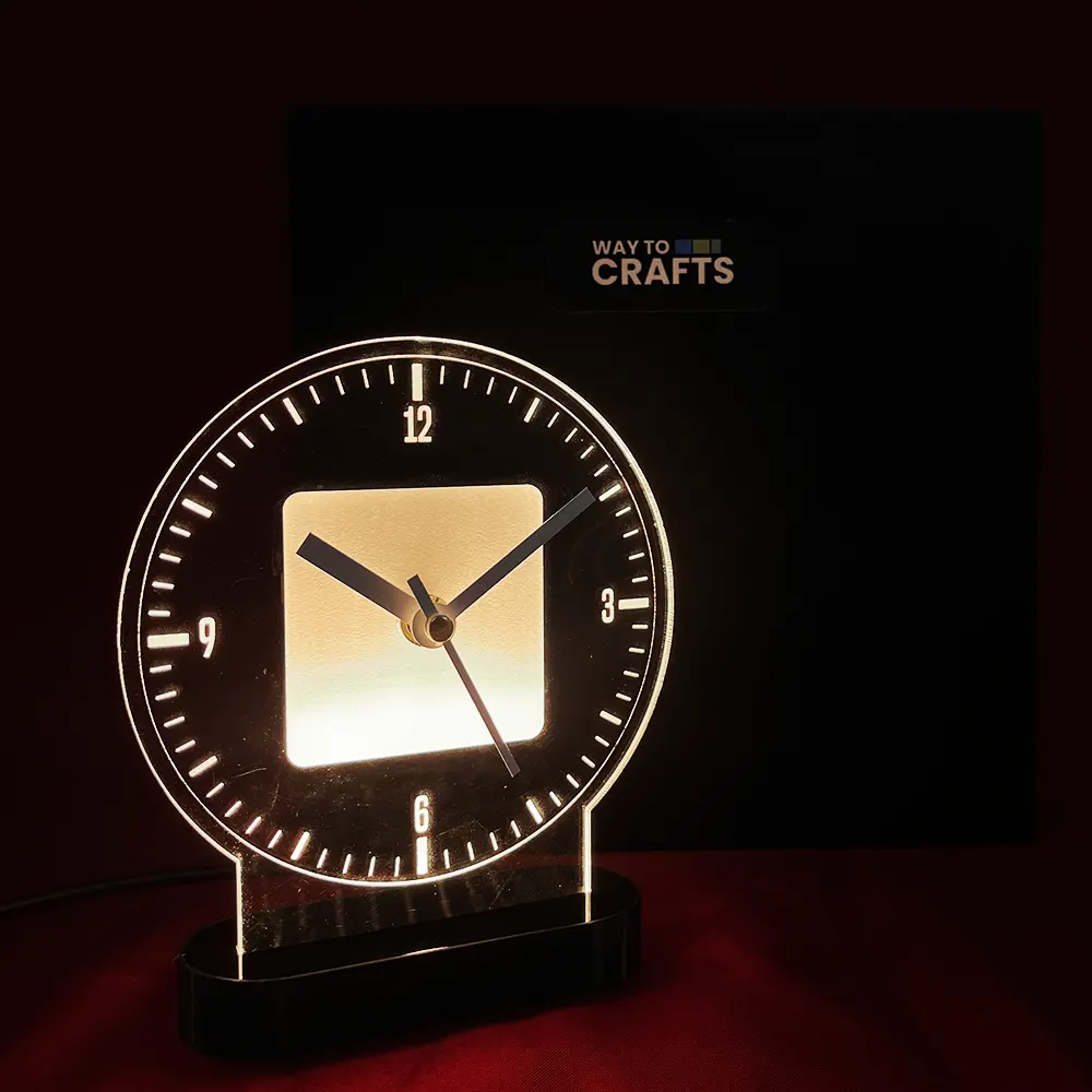 Way To Crafts 12 CrystalGlow Acrylic Table Clock3