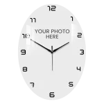 Oval Shape Acrylic Photo Printed Wall Clock