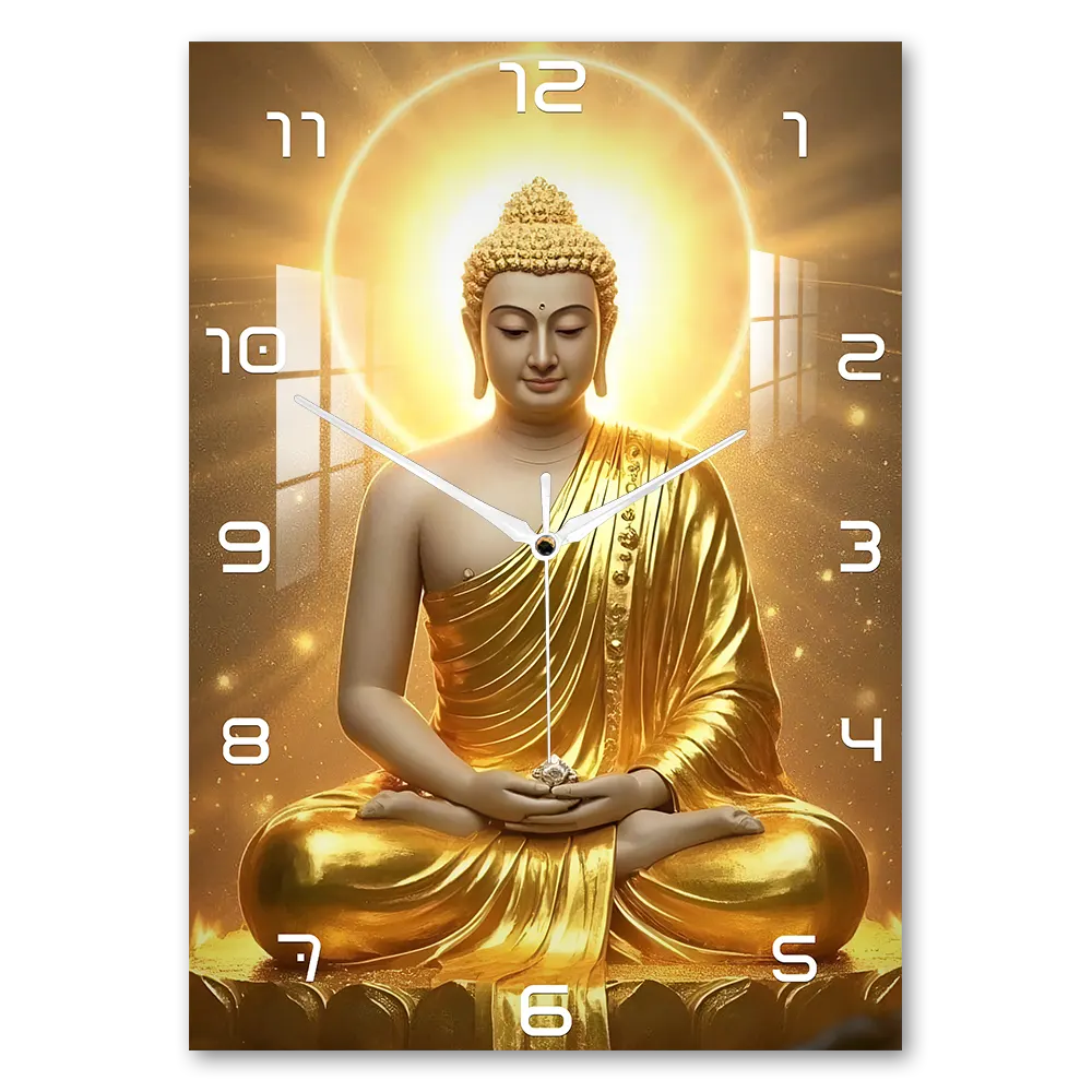 Golden Buddha Acrylic Wall Clock