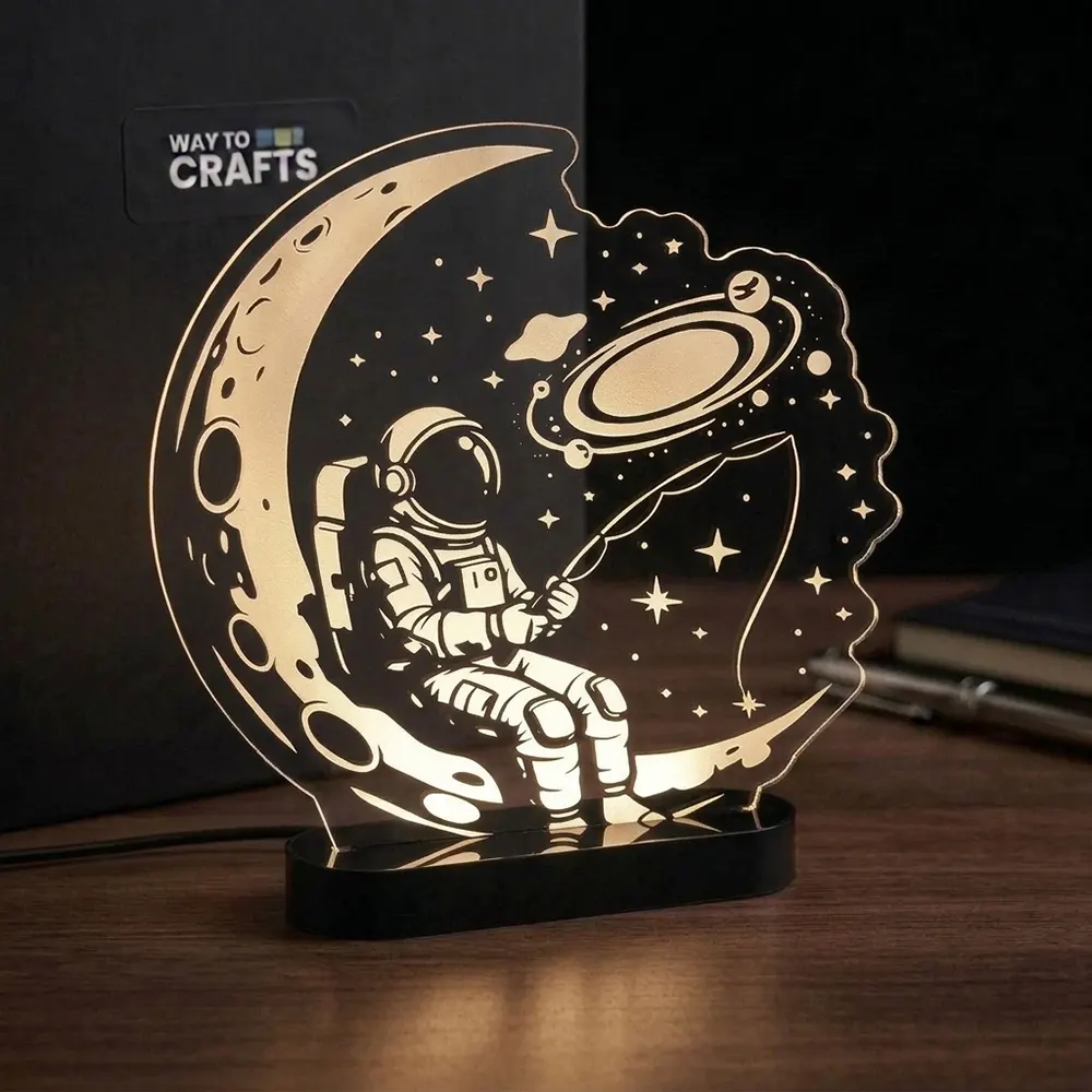 Way To Crafts 9 Space Explorer Engraved Acrylic Lamp