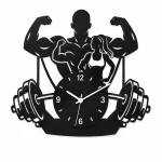Gym Wall Clock, 12 Inch Bodybuilding Acrylic Clock, Weightlifting Fitness Room Decor