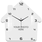 Home Shape - Photo Printed Acrylic Wall Clock