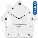 Voice Clock - Home Shape Photo Printed Acrylic Wall Clock