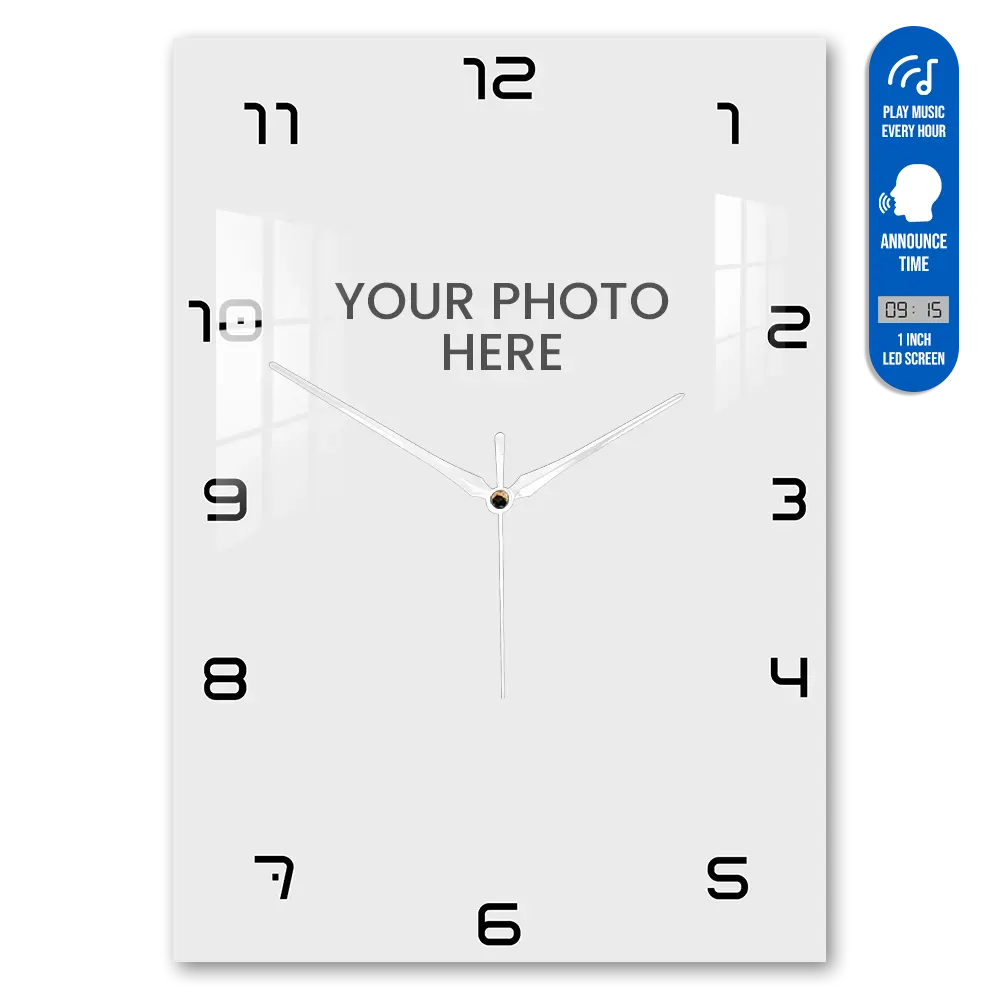 Voice Clock - Portrait Photo Printed Acrylic Wall Clock